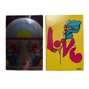 PETER MAX Vintage Greeting Cards Yellow Silver Psychedelic Pop Art Vintage Love